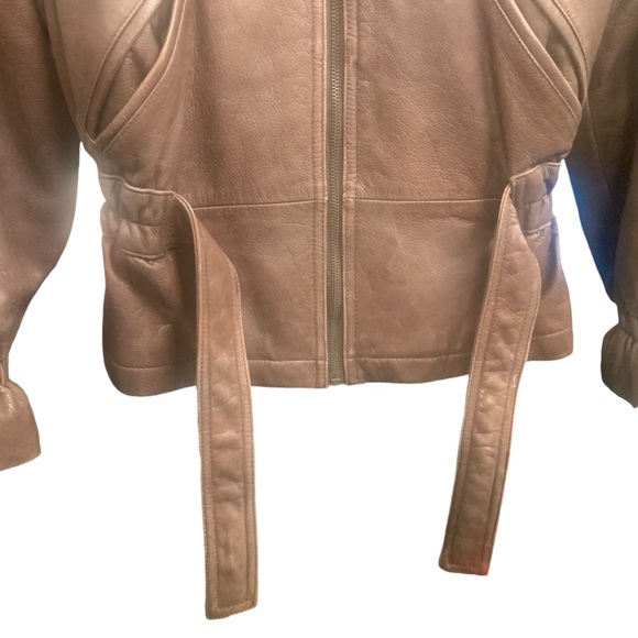 Vintage Colebrook & Co Brown Leather Aviator Jacket Sherpa Collar Women’s Sz Med - Picture 5 of 15